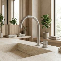 Aquanello Eterna Mitigeur de lavabo à 2 trous, entièrement en acier inoxydable ET1200-02